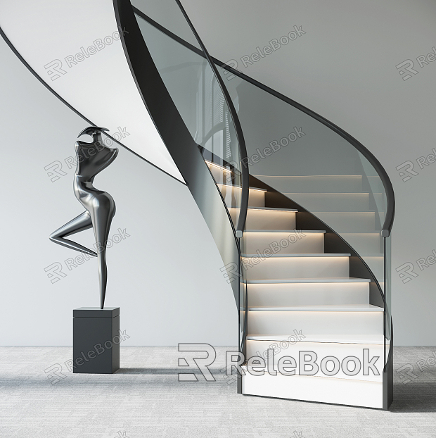 modern revolving staircase model