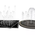 Modern Square And Circular Fountain Design With Multiple Water Jets Arrangement
