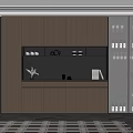 Sleek Modern Kitchen Sideboard With Dark Wooden Cabinets Glass Wine Racks And Displayed Cups