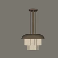 Unique Shaped Pendant Light With Metal Frame And Fabric Shade For Modern Home