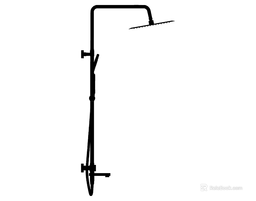 Modern Shower Head System With Handheld Sprayer And Wall Bracket 3d model