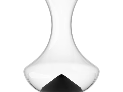 Modern Dinnerware Set Featuring Transparent Glass Wine Decanter With Black Base 3d model
