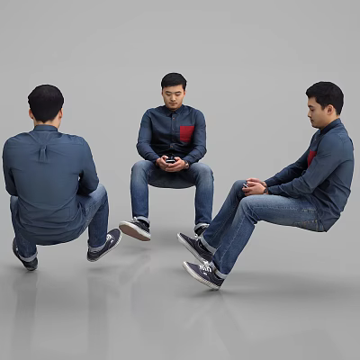 The modern man who sits 3d model The modern man who sits 3d model