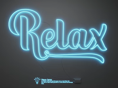 Modern Relax Neon Light Sign Combination for Home Decorative Lighting 3d model