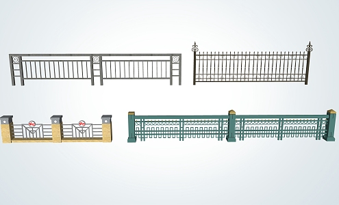 Modern Railing Iron Railing 3d model