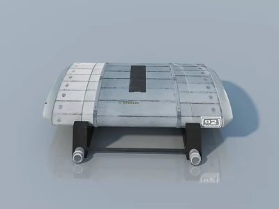 Smart Machine Featuring Silver Metal Casing Stripes Black Panel And Bottom Stand Wheels 3d model