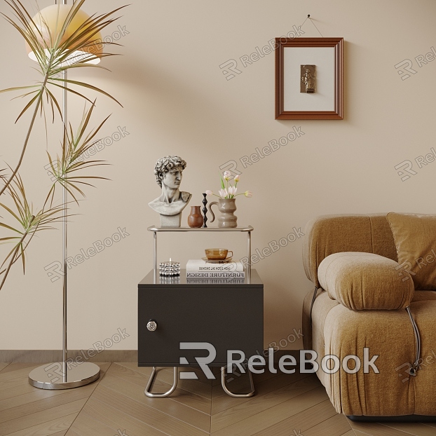 Modern Bedside Table Simple Side Table Corner Table Ornaments Combination Hanging Painting model