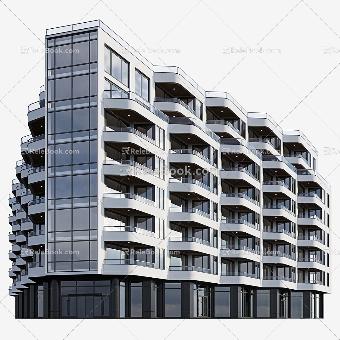 Residential Building Modern Residential Building 3d model