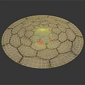 Unique Circular Decorative Bowl With White Beige Cracked Surface Texture Pattern