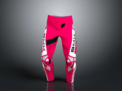 Fashionable Pink Pants With Geometric Patterns And M2 Lettering Design 3d model