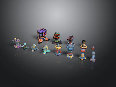 Colorful Character And Creature Figures With Varied Designs And Stylish Details 3d model