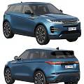 Blue Land Rover Range Rover Evoque Exterior Design Showcasing Front And Rear Views