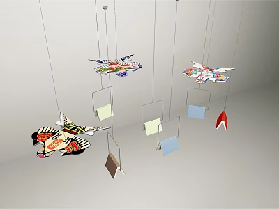 Colorful Hanging Decorative Lights with Artistic Patterns and Unique Designs for Interior Decoration 3d model
