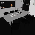 Dining Table and Chair Minimalist Dining Table and Chair Marble Dining Table and Chair Dining Table Island Table 3d model