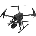 Advanced Black Drone With Multiple Propellers And Professional Camera Equipment 3d model