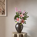 New Chinese Style Flower-arranging Vase Ornaments Combination Japanese Style Flower-arranging Small Raw Ceramic Lily Cranchia 3d model