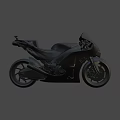 Black Modern Sport Motorcycle With Sleek Aerodynamic Body Design