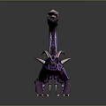 Game And Movie Fantasy Character Purple Pink Horned Mythical Beast With Long Tail And Patterns