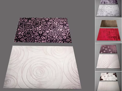 Square Rugs With Various Patterns And Multiple Colors For Home Decoration 3d model