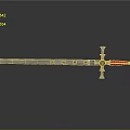 Medieval Sword With Metallic Blade Red Handle And Golden Cross Guard On Black Background