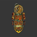 Colorful Ship Shaped Electronic Appliance With Decorative Lights And Mechanical Details