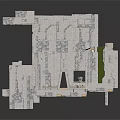 Grand Interior Hall With Symmetric Geometric Wall Decorations Central Entrance Patterned Carpet And Stone Flooring