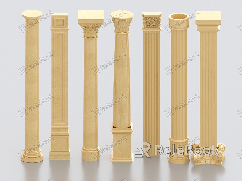 Roman Column Stone Carved Column Stone Column Garden Stone Column Marble Column Classical Column model