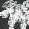 Bipedal Combat Mech Equipped with Heavy Weapons Multiple Cannons and Armored Structure