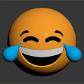 Yellow Laughing Emoji Decorative Figurine With Blue Tears For Home Desk Decoration