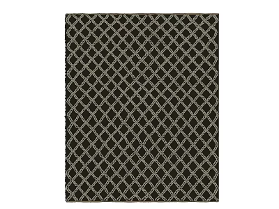 Black Square Carpet With Diamond Pattern And Beige Lines For Home Decor 3d model