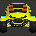 Yellow Futuristic Concept Car With Unique Design Black Glass Windows And Stylish Wheels