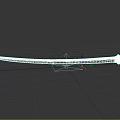 Traditional Samurai Sword Weapon With Green Handle And Sharp Long Blade 3d model