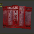 Cartoon Style Medieval Castle Scene With Tower Arched Door Windows And Green Grass