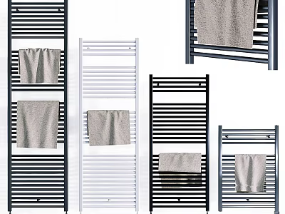 Modern Bathroom Cabinet Rack With Black And White Wall Mounted Multi Tier Towel Storage 3d model