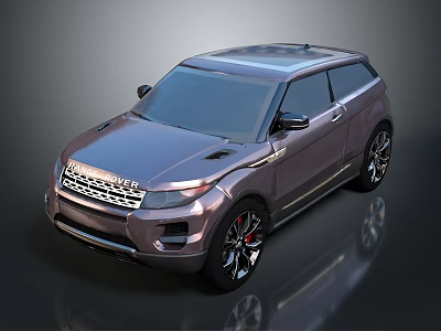 Silver Gray Modern SUV Exterior With Sporty Wheels And Front Grille Design 3d model