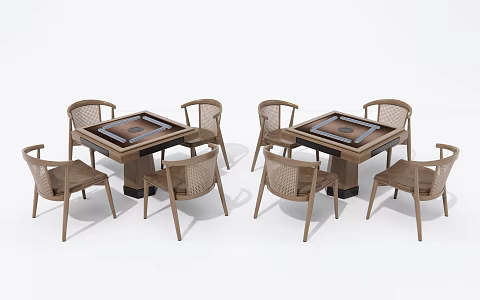 New Chinese Mahjong Table and Chair 3d model