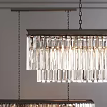 Modern Linear Crystal Chandelier With Metal Chain Suspension And Interior Lighting Design