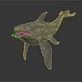 3D Mythical Creature Model With Open Mouth Sharp Teeth Tongue And Furry Skin