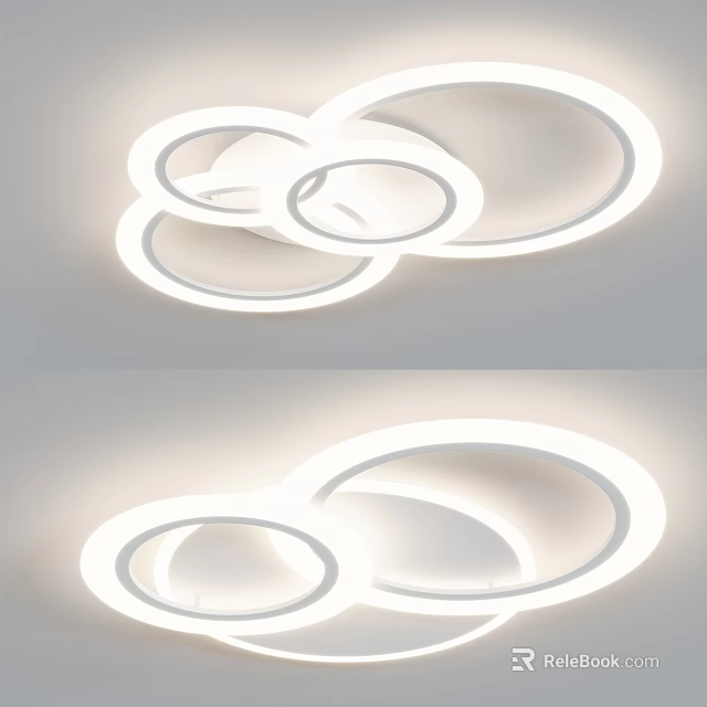 Modern Circular Ring Ceiling Light Featuring White Finish Sleek Design And Ambient Lighting Effect 3d model 