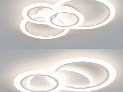 Modern Circular Ring Ceiling Light Featuring White Finish Sleek Design And Ambient Lighting Effect 3d model