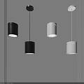 Modern Black And White Downlights And Spotlights With Sleek Pendant Design For Interior Lighting