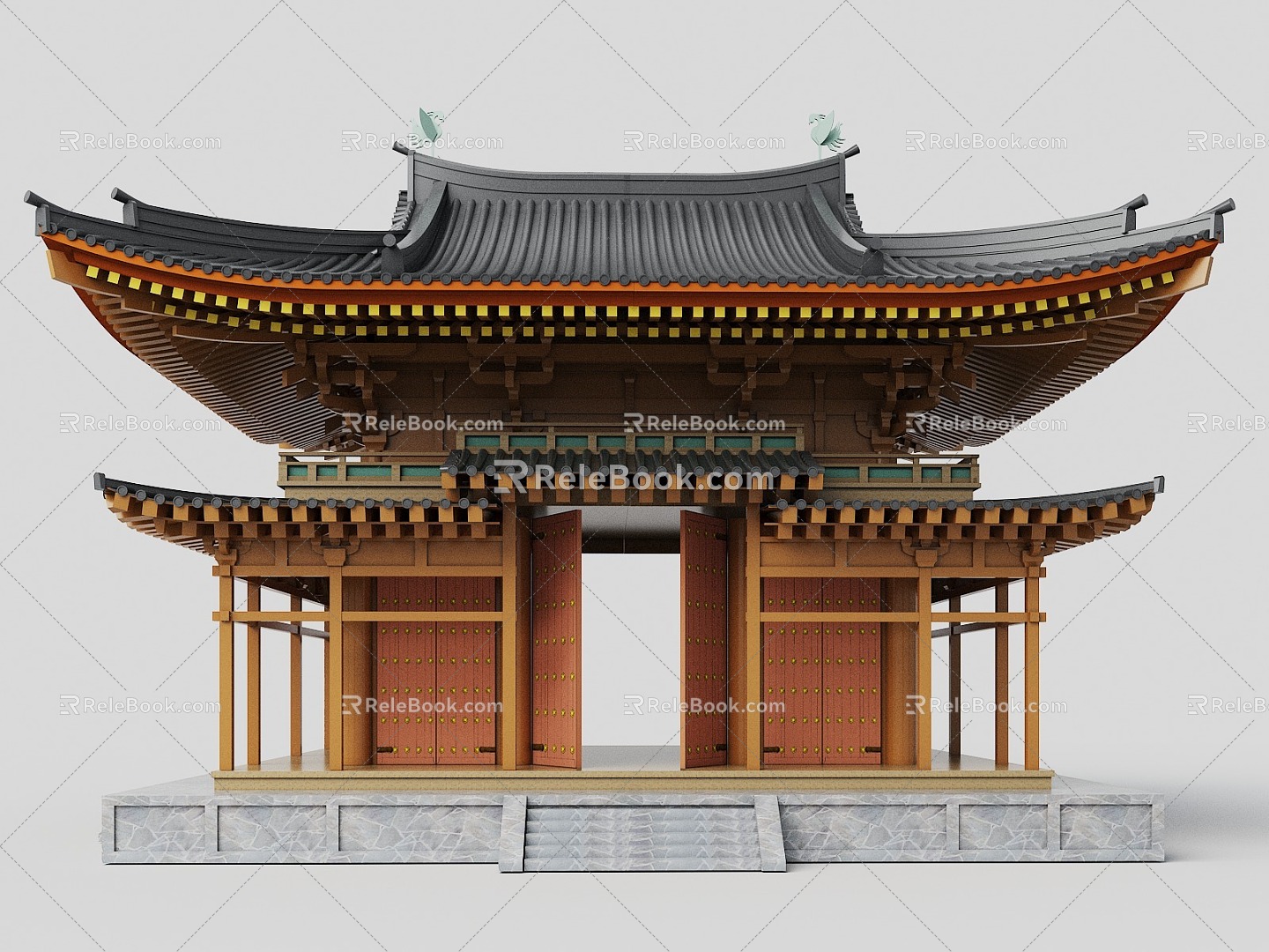 Chinese style ancient building promenade pavilion typhoon shelter ancient building corridor Chinese style palace Chinese style building 3d model