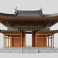 Chinese style ancient building promenade pavilion typhoon shelter ancient building corridor Chinese style palace Chinese style building 3d model