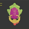 Elegant Golden Lion Head Decorative Ornament Set With Vintage Design For Home Decoration