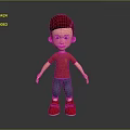 3D Animated Boy Character Wearing Red Shirt Blue Pants And Red Shoes