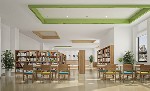 Modern Library Reading Area 3d model