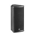 Black Tower Speaker With Grid Front Panel And Bottom Logo High Quality Audio Device 3d model