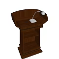 Sturdy Wooden Functional Podiums With Microphones For Public Speaking Presentations