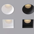White and Black Round and Square Downlights Modern Illuminating Lighting Fixtures