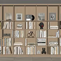 Modern Bookcase Bookshelf Books Book Ornaments 3d model
